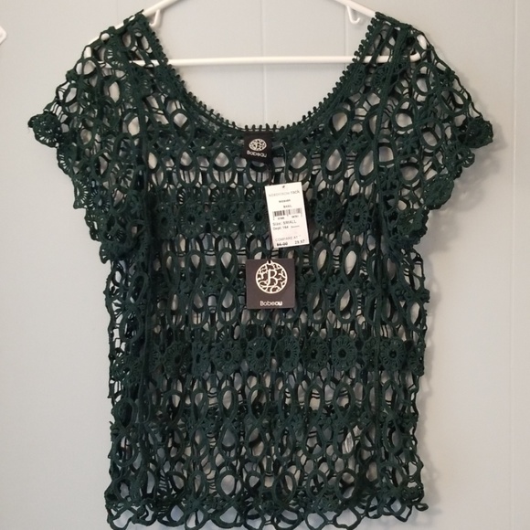 bobeau Tops - Bobeau NWT boho see thru lace like top sz S